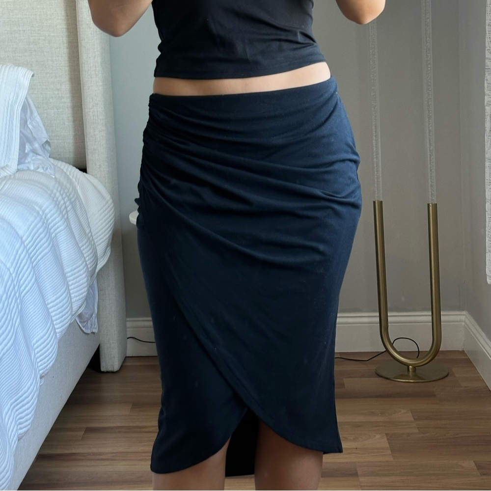 Open Edit Ruched Midi Skirt - Picture 2 of 7
